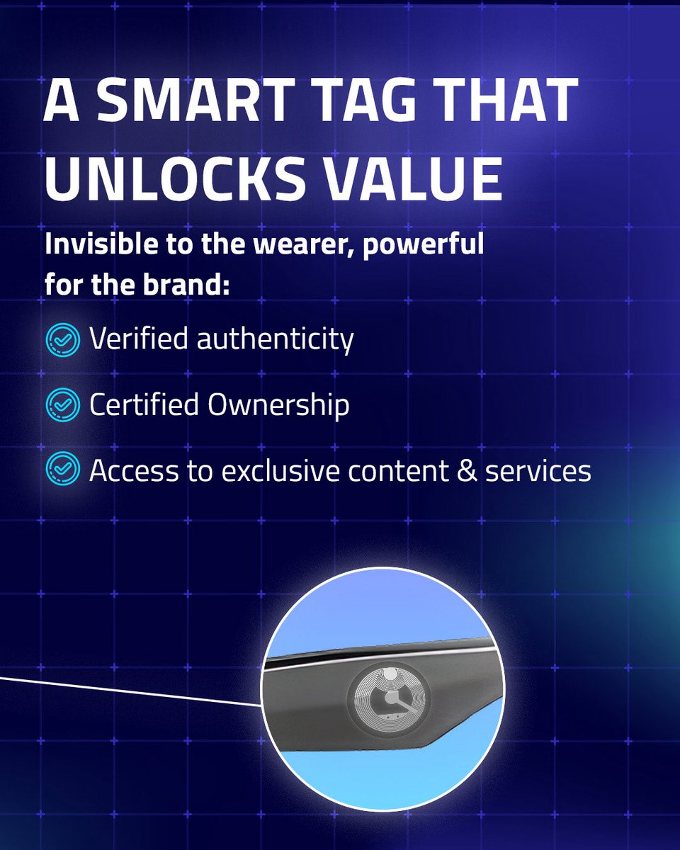 wovlabs_com's tweet image. Eyewear is evolving, and so should the way we connect with it!
The eyewear industry faces recurring challenges: counterfeiting, lack of product traceability, and no real way to stay connected with the end customer after the sale.
We solve this by integrating a smart tag…