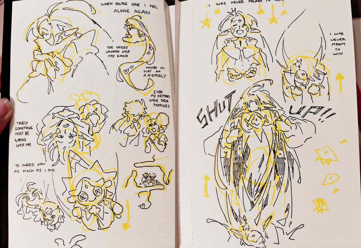 MilkTea543's tweet photo. No rest for the wicked it seems 
.
Some rough ideas for another animatic https://t.co/46PSMA9Dws