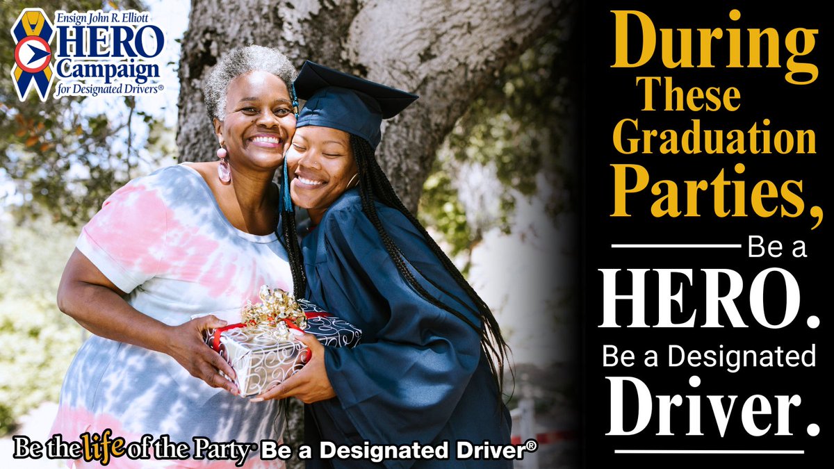 Give them the greatest gift after graduation. After celebrating their achievements, make sure everyone has a sober ride. For more information and to take the pledge, visit: 
bit.ly/HEROcampaign 🎓
#Graduation2025 #Classof2025 #SafeDriving #DesignatedDrivers @HEROcampaign