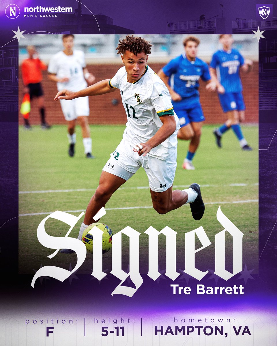 𝙒𝙞𝙡𝙙𝙘𝙖𝙩 📝 

A 2024 selection to the Coastal Athletic Association’s All-Freshman Team, welcome Tre Barrett to Northwestern!
