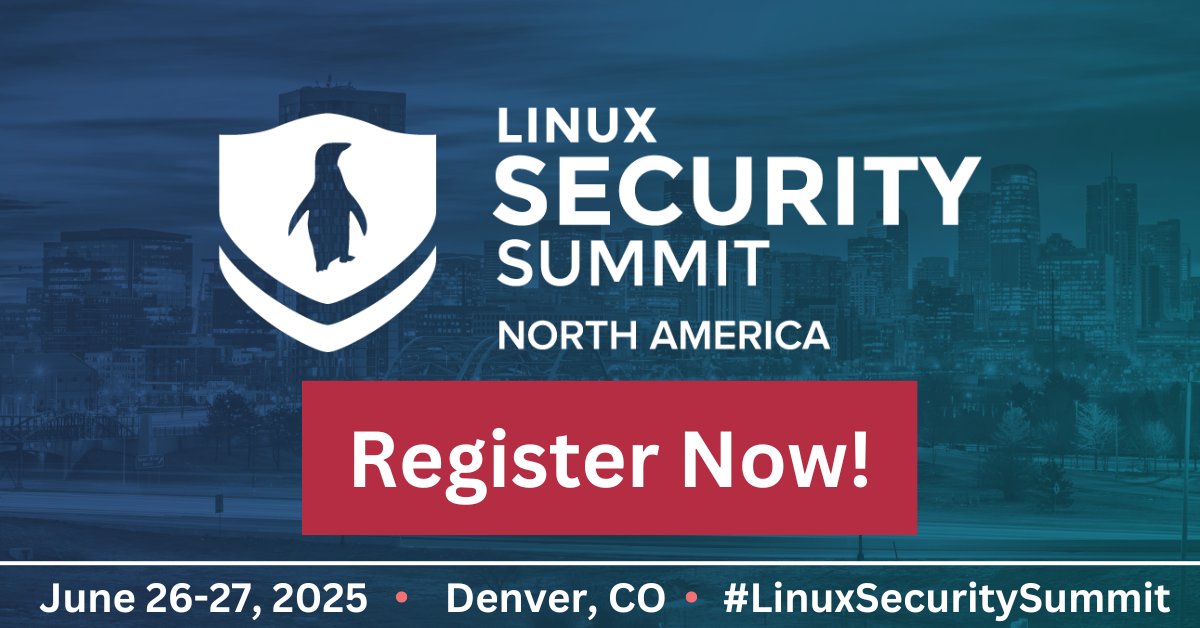 linuxfoundation's tweet image. ๐ Just 9 days until #LinuxSecuritySummit in Denver, June 26-27! ๐ง๐ฅ Get ready for an electrifying gathering addressing security challenges head-on. Don't miss out!
โก๏ธRegister now: hubs.la/Q03sjGf40
โก๏ธExplore the schedule: hubs.la/Q03sjGX-0