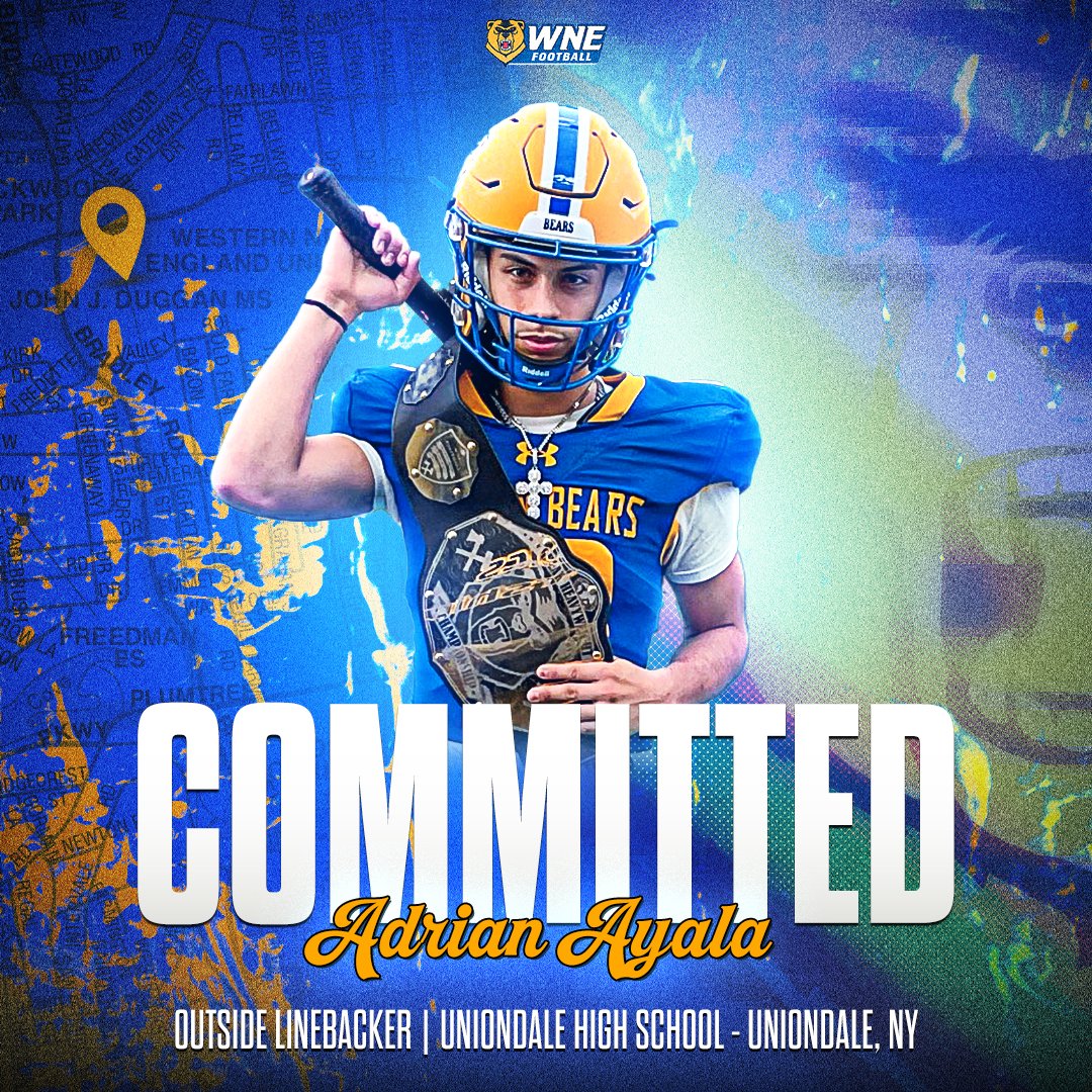 WNEFB's tweet image. Golden Bear Football Family, Welcome Adrian Ayala!

🏫Uniondale High School (Uniondale, NY)
🏈OLB/DB
📏5&apos;10
⚖️175
🏅2x Team Captain, All-Conference, All-County, All-League, Team MVP

#AlwaysOn

🎨@colby_graphics