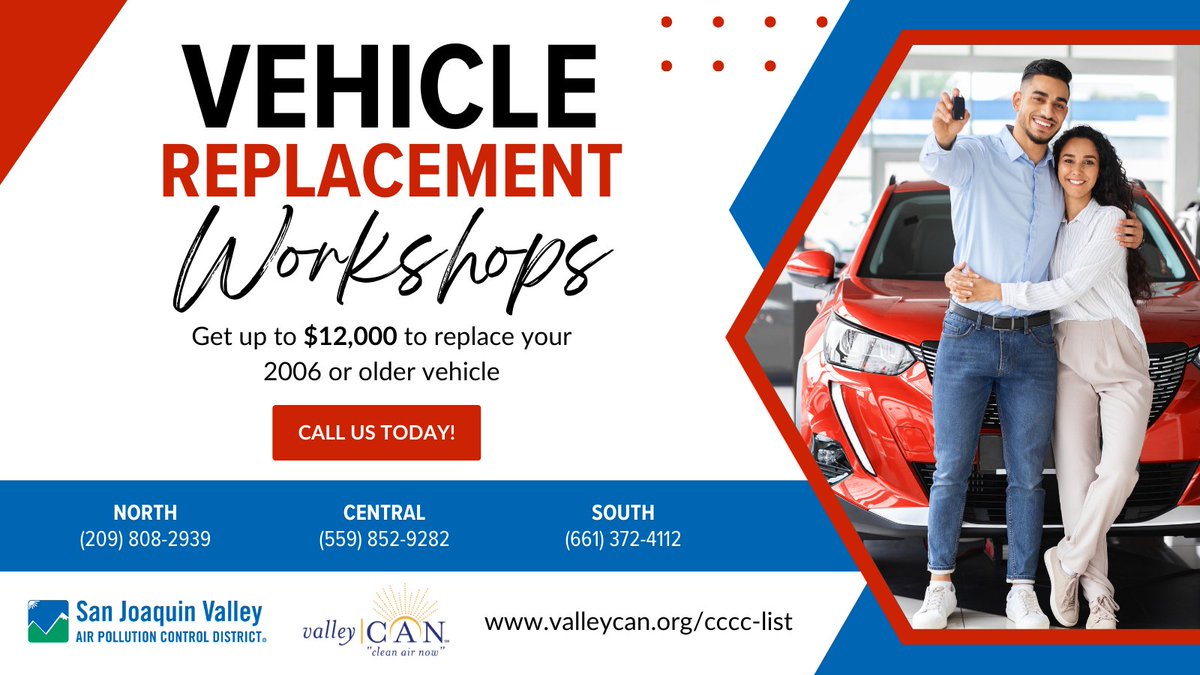 Join Valley Clean Air Now during their weekday community events to help residents apply for the vehicle replacement program. Got questions? They’ve got answers! Swing by, and let’s get those applications rolling! Visit the link in the bio for more information.
