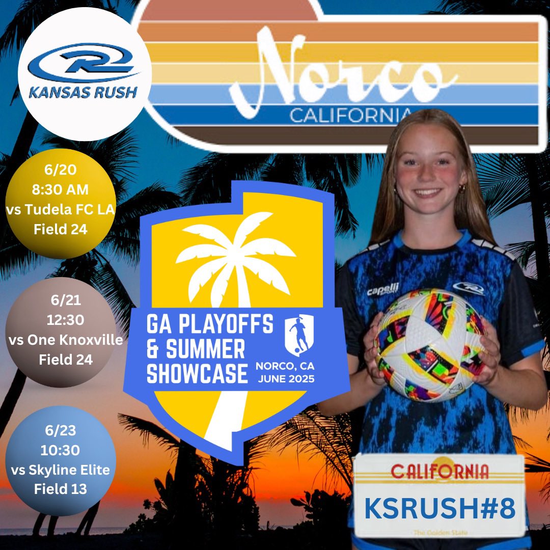 Kate Figgins (@kfiggins88) on Twitter photo Flying to Cali today!!! I’m so excited to be back with my team after training with the boys ECRL teams this past spring. Let’s get it girls!! 👏👏 My schedule is posted below, safe travels and hope to see you on my field!! ✈️🌊🌴🔆
<a href="/KSRUSHGA08/">KS RUSH GA 2008</a> <a href="/KSRGirlsAcademy/">Kansas Rush Girls Academy</a> <a href="/ImYouthSoccer/">ECNL/GA/Recruiting/College Soccer</a> Flying to Cali today!!! I’m so excited to be back with my team after training with the boys ECRL teams this past spring. Let’s get it girls!! 👏👏 My schedule is posted below, safe travels and hope to see you on my field!! ✈️🌊🌴🔆
<a href="/KSRUSHGA08/">KS RUSH GA 2008</a> <a href="/KSRGirlsAcademy/">Kansas Rush Girls Academy</a> <a href="/ImYouthSoccer/">ECNL/GA/Recruiting/College Soccer</a>