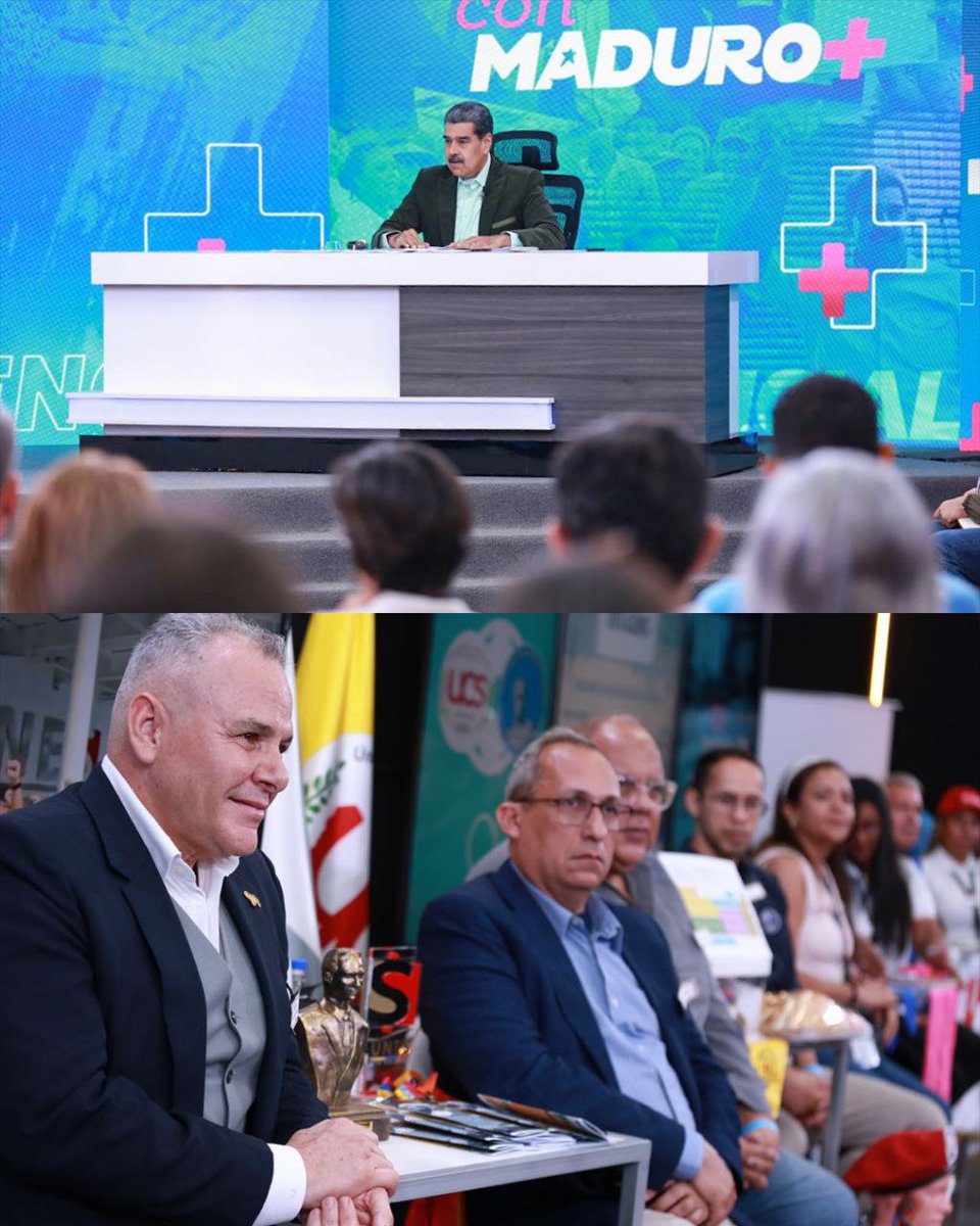 Noticias PSUV (@noticiaspsuv_) on Twitter photo <a href="/NicolasMaduro/">Nicolás Maduro</a> El programa 'Con Maduro +' N.° 82 no tiene desperdicio; fue otra edición llena de información, buenas noticias, Expo Ferias de Oportunidades de Estudio, el Plan Bodega Comunal y proyectos de la juventud. ¡Es más trabajo, más acción y más democracia!
📌 Ha emergido <a href="/NicolasMaduro/">Nicolás Maduro</a> El programa 'Con Maduro +' N.° 82 no tiene desperdicio; fue otra edición llena de información, buenas noticias, Expo Ferias de Oportunidades de Estudio, el Plan Bodega Comunal y proyectos de la juventud. ¡Es más trabajo, más acción y más democracia!
📌 Ha emergido