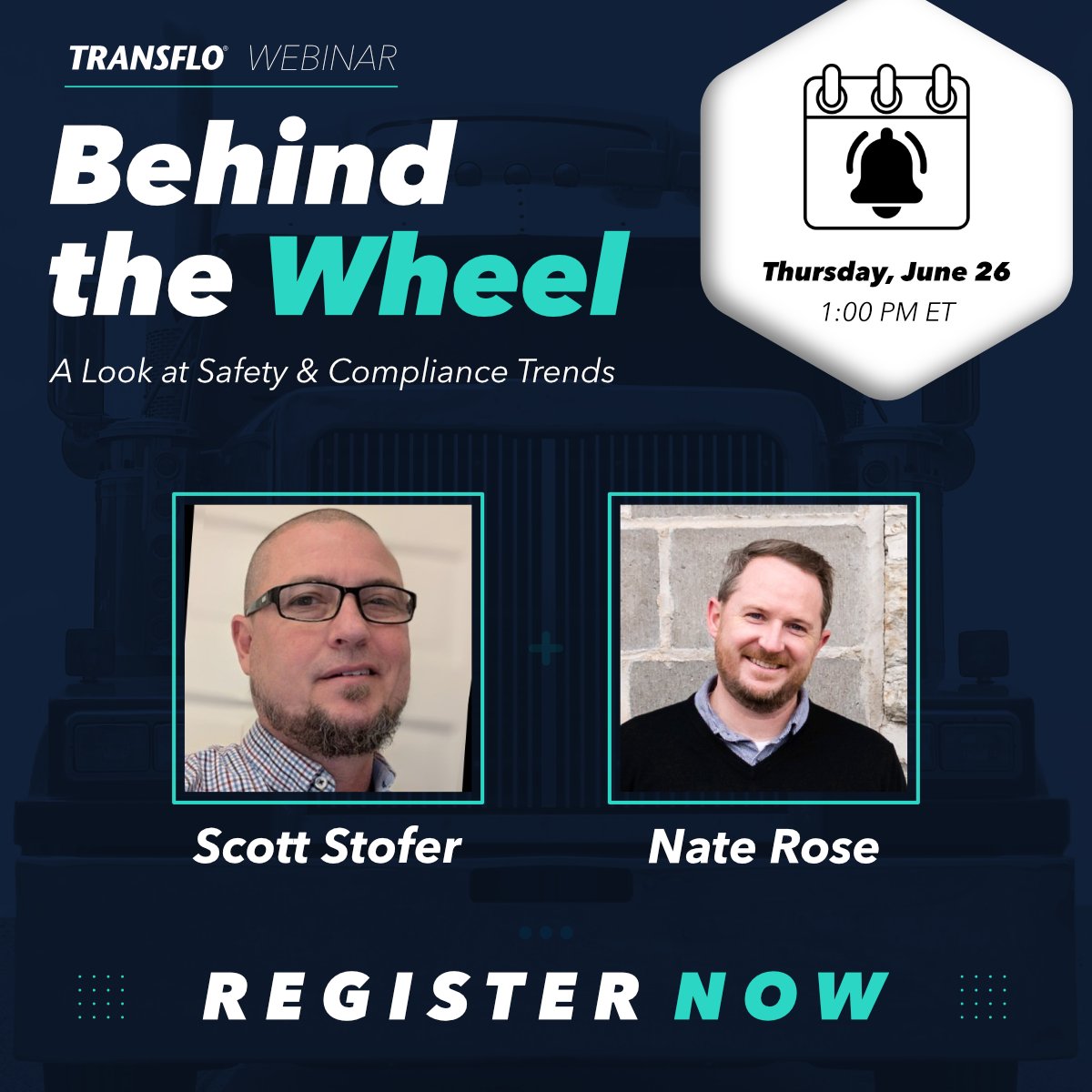 PegasusTRANSFLO's tweet image. Save the date! Join us on Thursday, June 26 at 1PM EST for our exclusive Behind the Wheel webinar.
 
Register today for your essential guide to navigating today's fleet safety and compliance landscape: bit.ly/43Vb6wh
 
#Trucking #FleetManagement #SafetyManagement