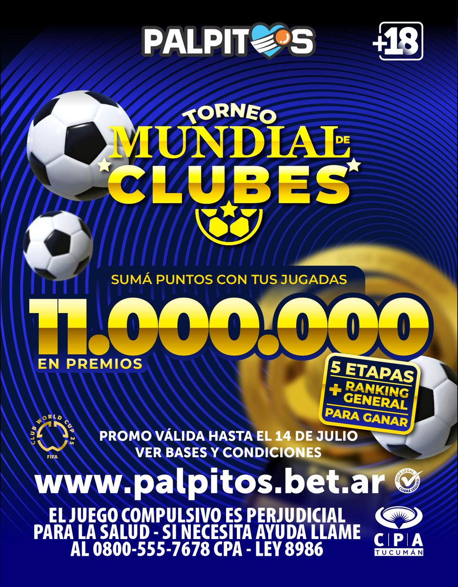 ¡Torneo Mundial de Clubes! ⚽️Hay 11.000.000 en premios 🏆➡️n9.cl/e6u8i