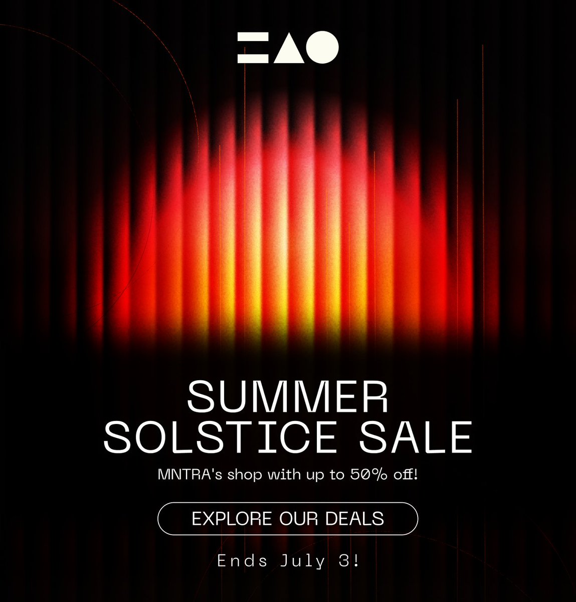 Summer Solstice = serious sounds 🌞

Up to 50% off our full MNTRA collection + Borealis reverb.

⏳ Ends July 3 → mntra.io

#VSTplugin
