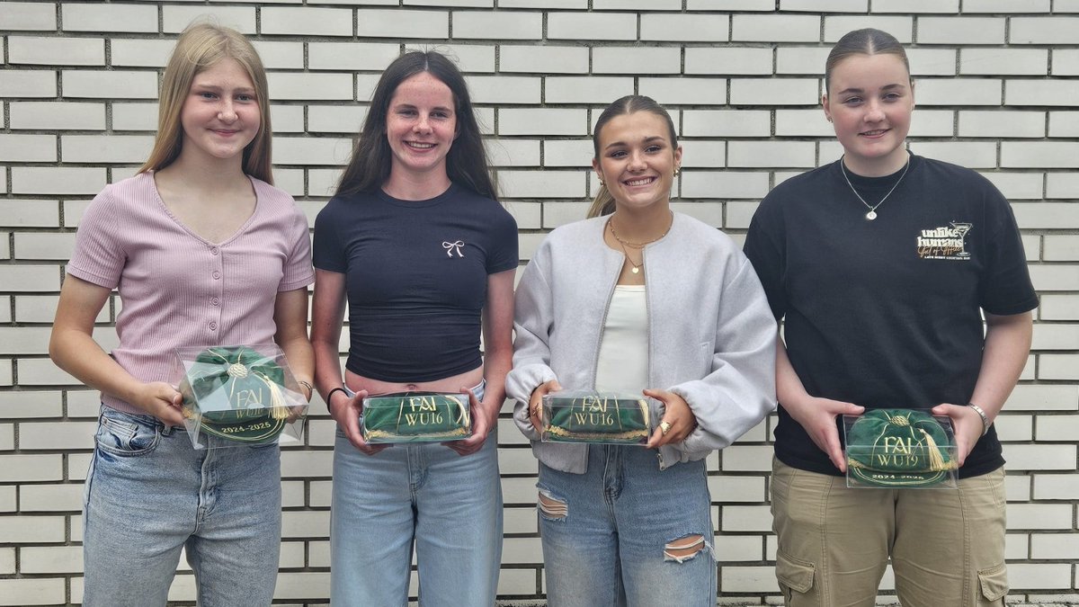 Treaty United's Madison McGuane, Ellen Goggin, Annabel Mulcaire Quille &amp; Rhiann Murphy receiving their international caps at the weekend 🇮🇪

#WeAreTreaty