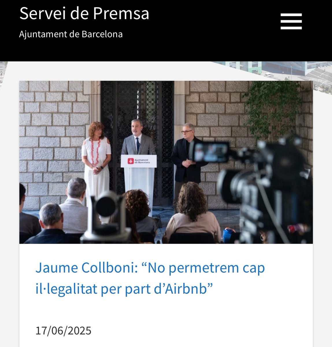 Com has d’estar governant per haver de fer una roda de premsa per dir que no permetràs cap il·legalitat… 🤪

#CanPixalona