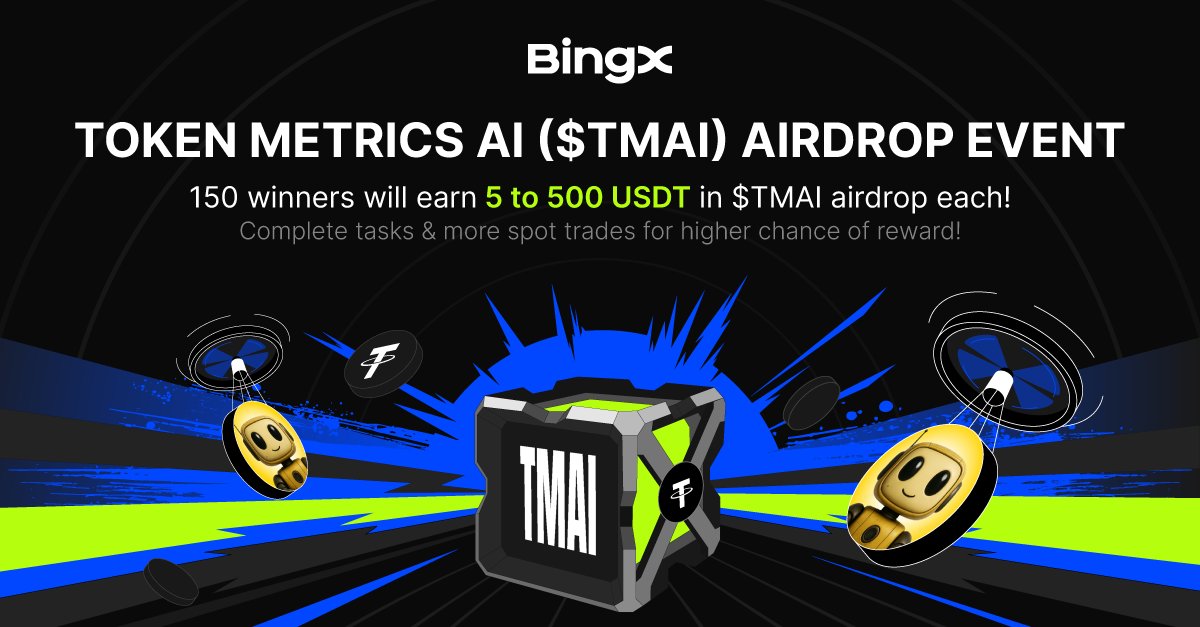 Where smart data meets smarter rewards. 📊

150 winners will share 5–500 USDT in $TMAI—complete tasks, join the network, and claim your airdrop. <a href="/tokenmetricsinc/">Token Metrics</a>

When? Till June 24.

Event Link: gleam.io/KOXjG/token-me…