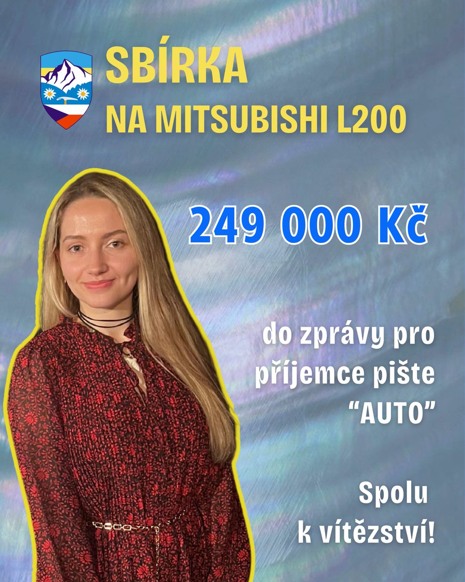 Pro jednotku BARNI z 10. horské út. brigády, která už 3 roky hrdinně brání Ukrajinu, koupíme auto! 🚙❤️‍🔥Ale bez vaší pomoci se neobejdeme.

👉 Přispějte na naši sbírku na Doniu: donio.cz/drony-za-ukraj…

‼️ Do zprávy pro příjemce napište „AUTO“, ať víme, že váš dar patří na