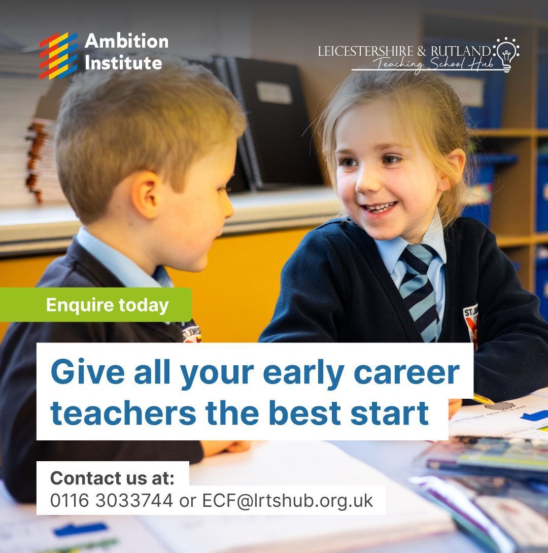 Leicestershire & Rutland Teaching School Hub (@lrtshub) on Twitter photo π’ Calling all new mentors!
Join our ECT Mentor Training on 8th July β online via Zoom.
Support Early Career Teachers with confidence π±
π Book now: buff.ly/WxbNFzv
π§ ECF@lrtshub.org.uk
π 0116 3033744
#ECTP #MentorTraining #CPD #Teaching #Education π’ Calling all new mentors!
Join our ECT Mentor Training on 8th July β online via Zoom.
Support Early Career Teachers with confidence π±
π Book now: buff.ly/WxbNFzv
π§ ECF@lrtshub.org.uk
π 0116 3033744
#ECTP #MentorTraining #CPD #Teaching #Education
