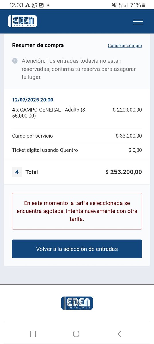 Son unos hdp, no puede ser que en 2 MINUTOS NO HAYA ENTRADAS PARA AIRBAG