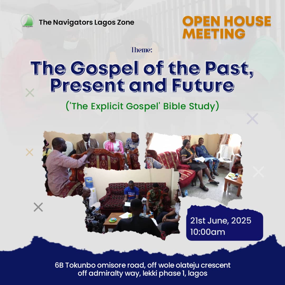 NavigatorsN's tweet photo. Don’t miss this opportunity to connect, learn, and be inspired. Come with a friend!

#NavigatorsLagos #OpenHouseMeeting #TheExplicitGospel #BibleStudy #FaithInEverySeason #GospelPastPresentFuture #LekkiEvents #GospelCommunity https://t.co/ZZeWQ8O01G