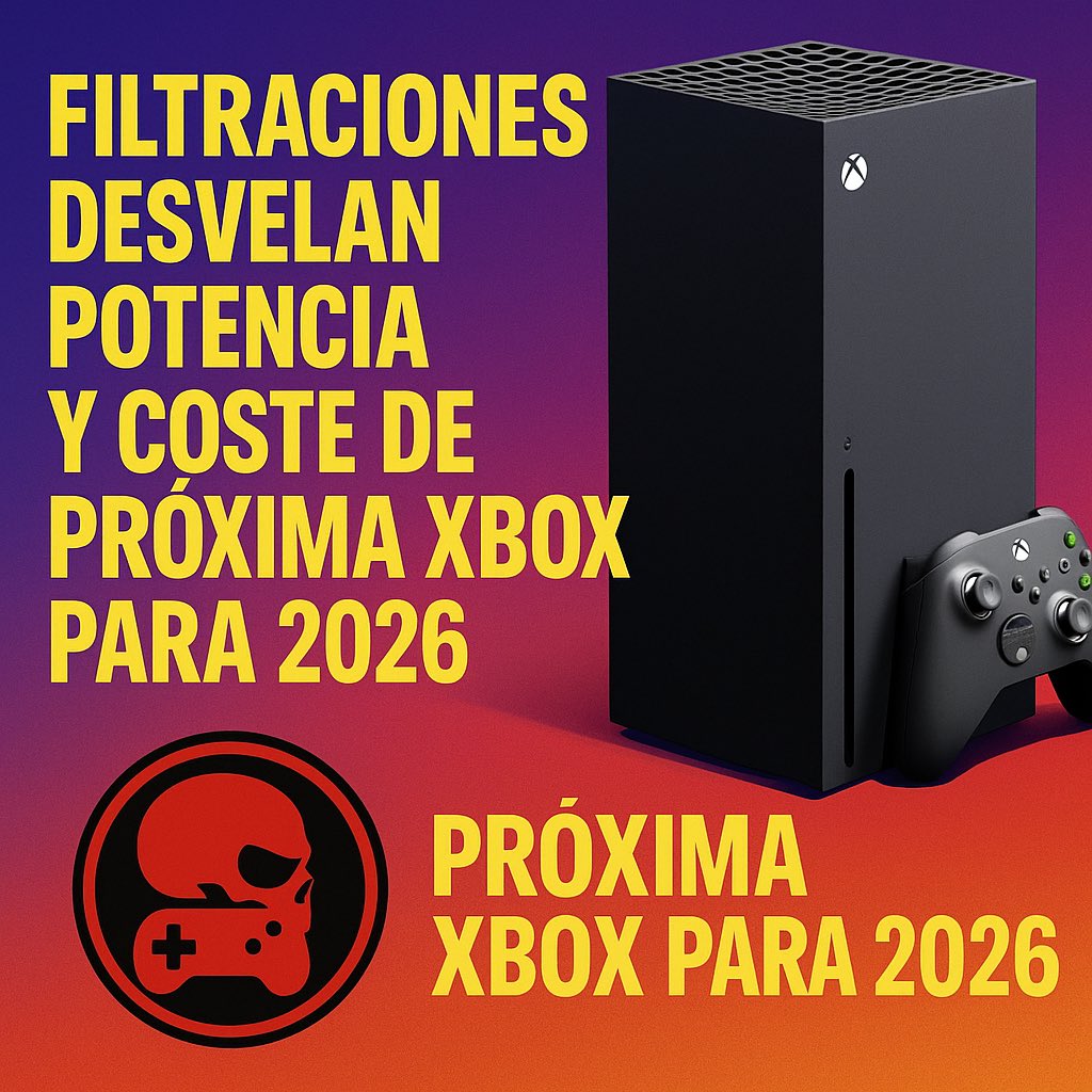 foro_tw's tweet photo. 🚨 ¡Se filtra la próxima Xbox!
Microsoft prepara su nueva consola para otoño de 2026 🍂
Vendría con:
⚙️ AMD Zen 6
💥 32 GB de RAM
🎮 RDNA 5 + 1 TB
💸 Precio estimado: 599 $

¿Estamos ante el salto generacional real?

#Xbox #Xbox2026 #NextGen #FiltracionesXbox #GamingNews https://t.co/5eN6eLZmzT