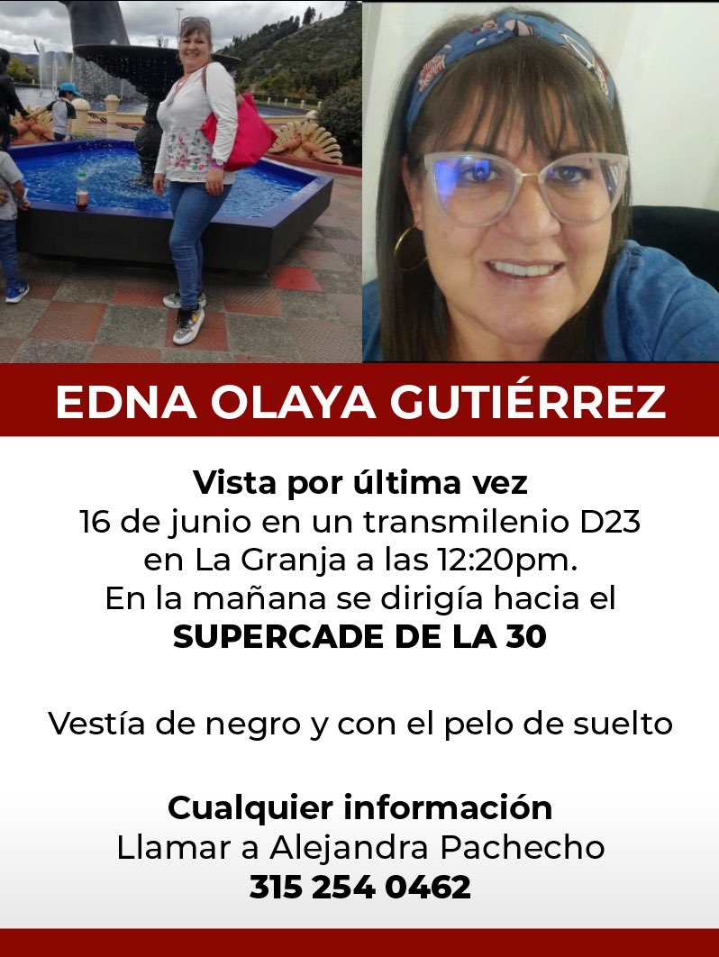 lojalidad's tweet photo. #Bogotá // Urgente🚨 Mujer desaparecida desde el lunes; agradecemos, por favor, compartir por todos los medios posibles 🙏 https://t.co/vEyDFdmiRs