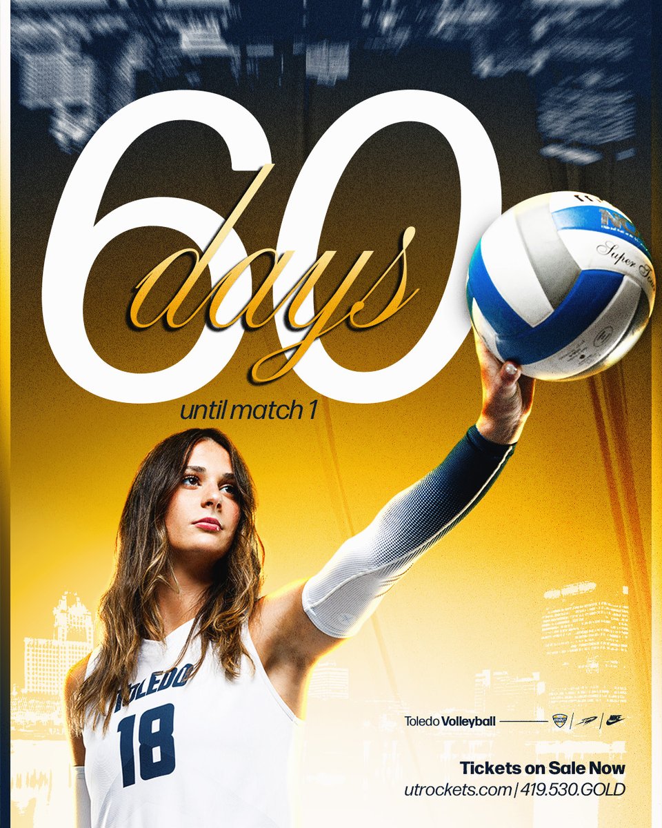 Toledo_VB's tweet image. Only 60 days until first serve! ๐คฉ
Get out to Savage Arena to cheer on the Rockets this season!
๐๏ธ UTRockets.com/VBTix
#TeamToledo
