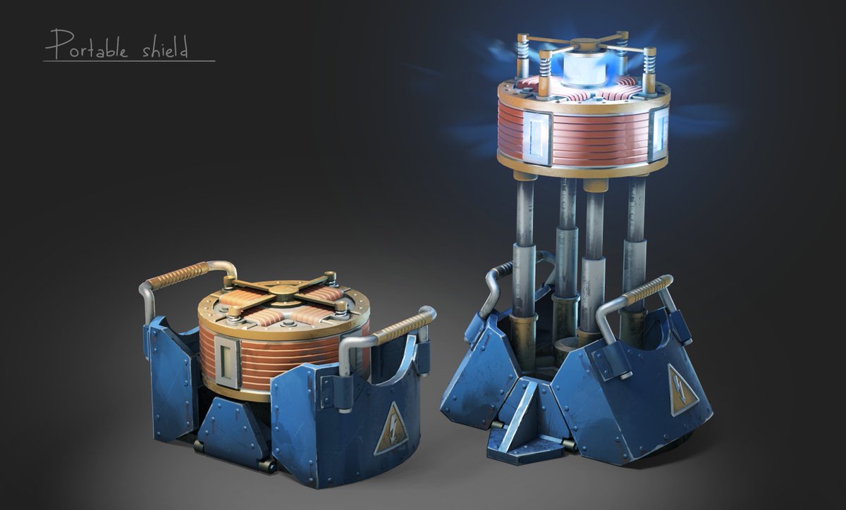 sandthegame's tweet image. The portable shield, an artifact that generates an energy sphere, shielding everything and everyone in its perimeter from attack.
While it can withstand great amounts of damage, it can't last forever, so use it wisely...
