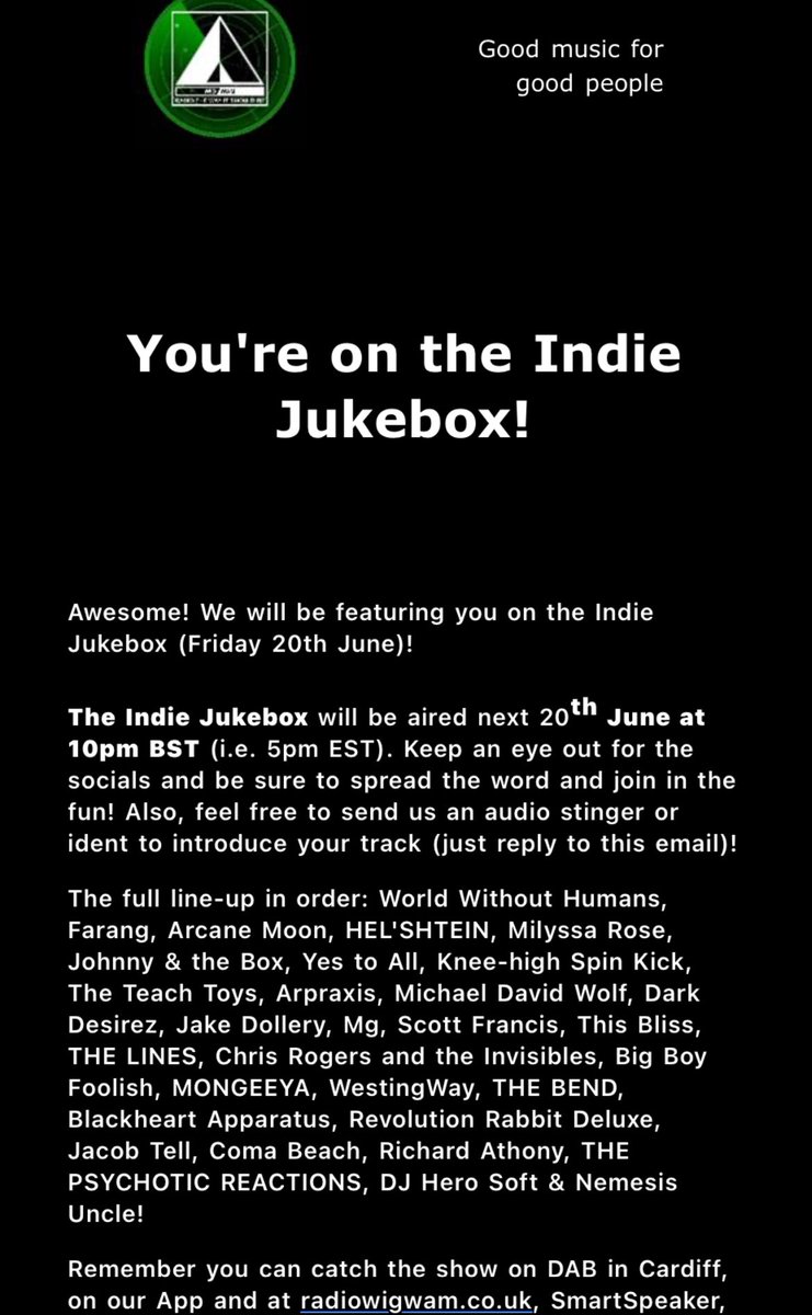 Johnny & the box (@johnnyandthebox) on Twitter photo Delighted to have my track ‘Driving My Love Home (to you)’ included on the Indie Jukebox on Friday 20th June from 10pm! Thank you <a href="/RadioWigwam/">Radio Wigwam</a> (and thanks to <a href="/IanGomersall/">Ian Gomersall</a> for letting me record his song)!!😀👍 open.spotify.com/track/07NEjcKT… Delighted to have my track ‘Driving My Love Home (to you)’ included on the Indie Jukebox on Friday 20th June from 10pm! Thank you <a href="/RadioWigwam/">Radio Wigwam</a> (and thanks to <a href="/IanGomersall/">Ian Gomersall</a> for letting me record his song)!!😀👍 open.spotify.com/track/07NEjcKT…