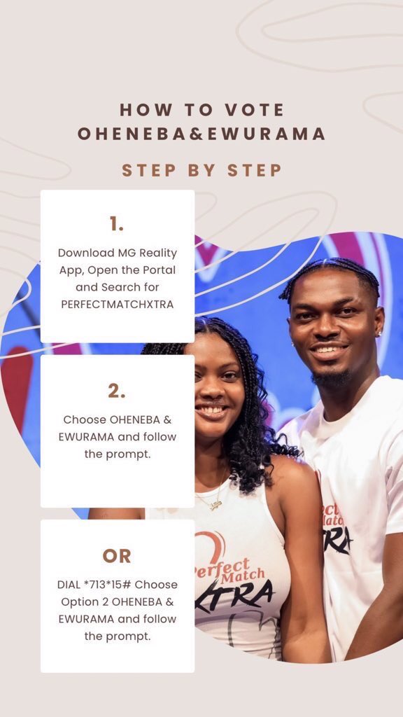 MamSwaziIsMyFav's tweet photo. Even in a group Oheneba focus will always be his gal Ewurama Biney
Vote for this 2 &amp; let’s crown who has put in the work the most to be crowned the ultimate winner of #PerfectMatchXtraS3 
Vote Oheneba &amp; Ewurama 
Vote Ewurama &amp; Oheneba
Dial *713*15# Choose Option 2 &amp; vote for them https://t.co/zqiVp4ZOtx