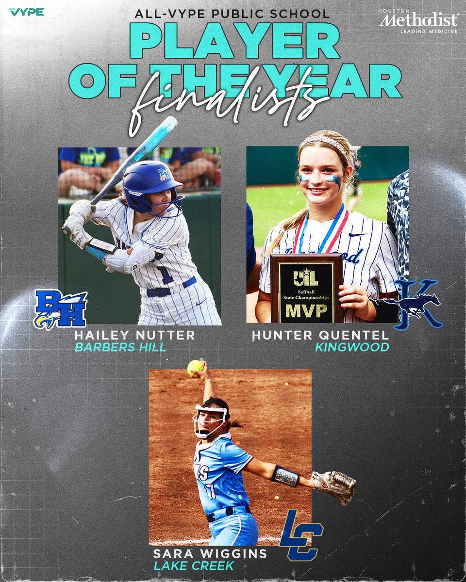 vypehouston's tweet photo. It is awards season here at VYPE! Here are the finalists for Public and Private School Softball Player of the Year presented by @MethodistHosp! 

Tune in tomorrow to find out the Player and Team of the Year! #vypeawards https://t.co/7N7bkFxyT7