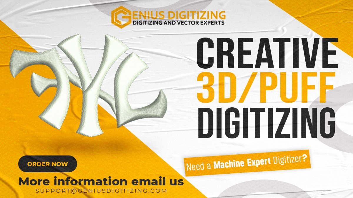GeniusDigitizng's tweet image. Bringing your designs to life—one stitch at a time! 3D Puff embroidery adds that bold, standout effect to any design. Elevate your style with precision digitizing.
#3DDigitizing #PuffDigitizing #embroiderydigitizing #customembroiderydigitizing #logodigitizing