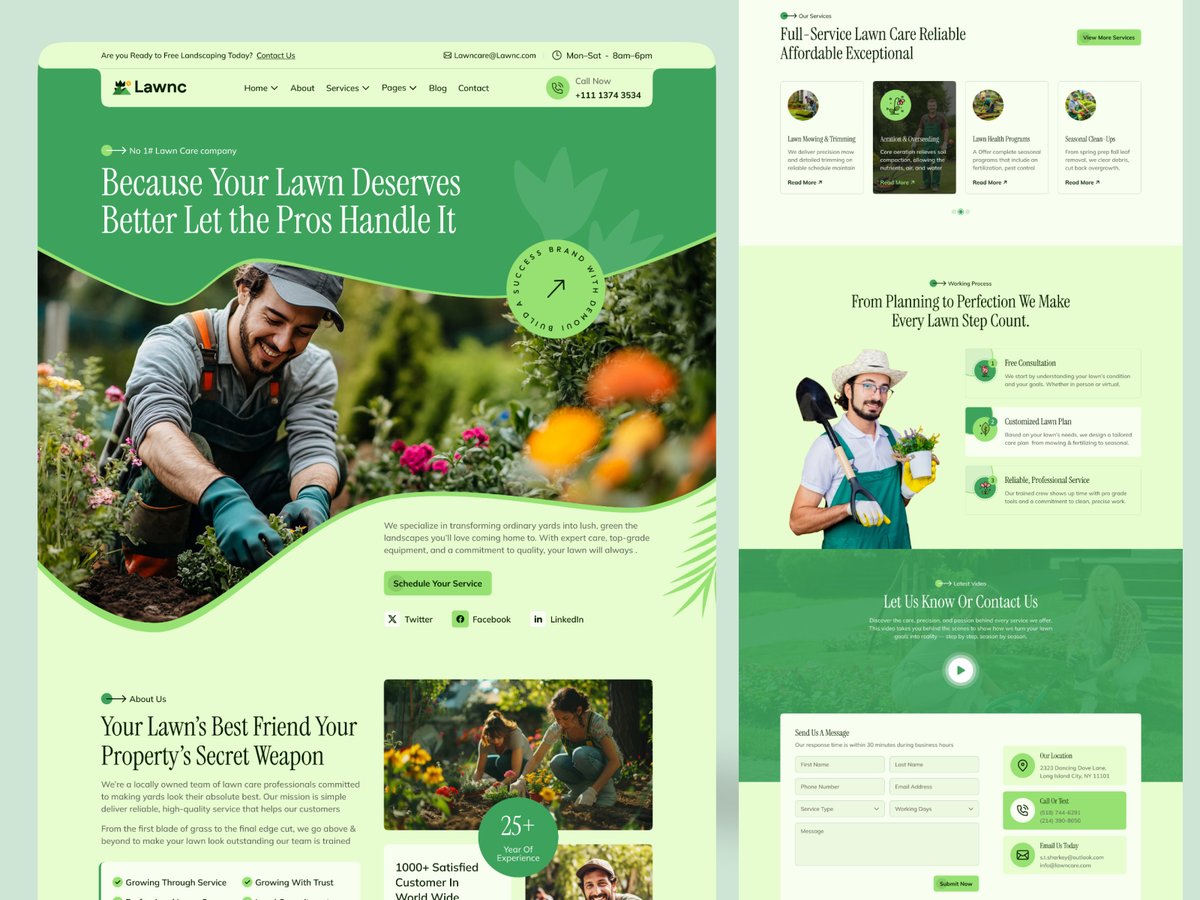 SbShahria's tweet photo. Landscaping &amp; Lawn Care Website Design

This website concept is designed to help landscaping and lawn care businesses stand out locally, showcase their expertise, and turn curious visitors into loyal clients.

#landscaping #lawncare #mowing #lawn #landscapingwebsite #WebDesign https://t.co/hIrCM97jZB