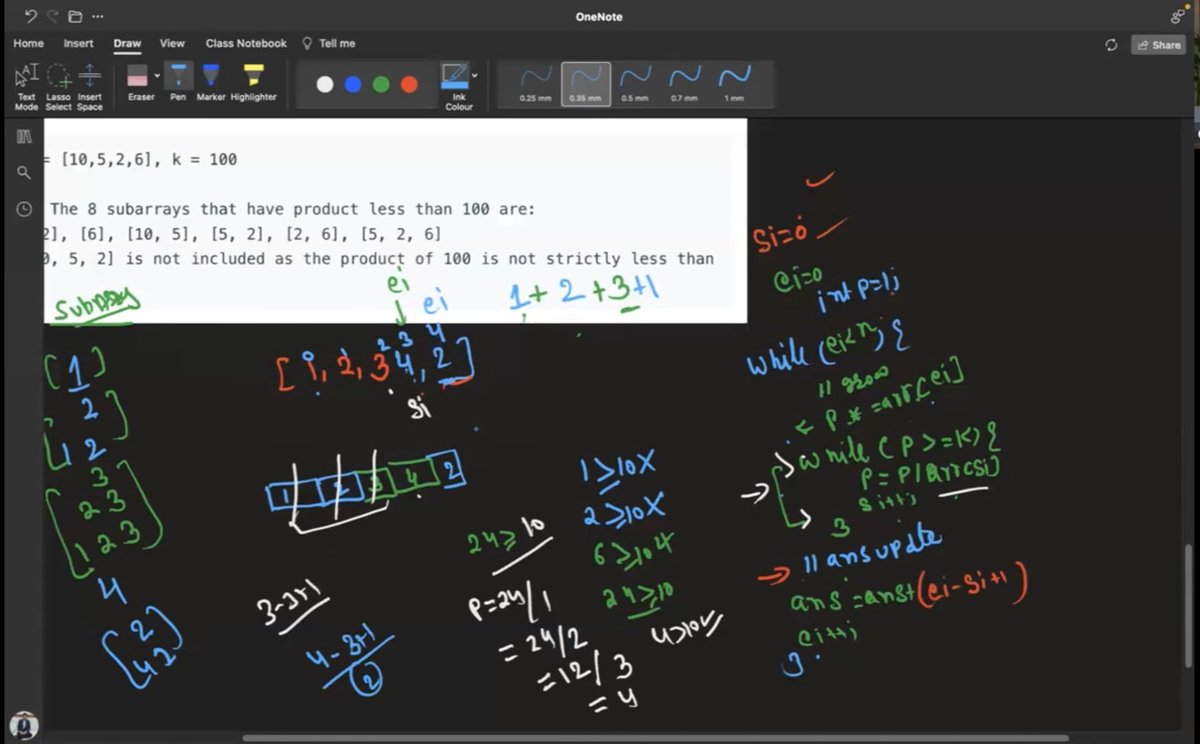 ashim_03sep's tweet image. 📅 Day 19/30 – Java + DSA
Solved Leetcode 713: Subarray Product &lt; K
→ Sliding Window (Variable Size)
→ Two pointers logic
→ Learned to shrink window on condition
#Day19 #JavaWithDSA #SlidingWindow #TwoPointers #Leetcode #DSAJourney #30DaysOfCode