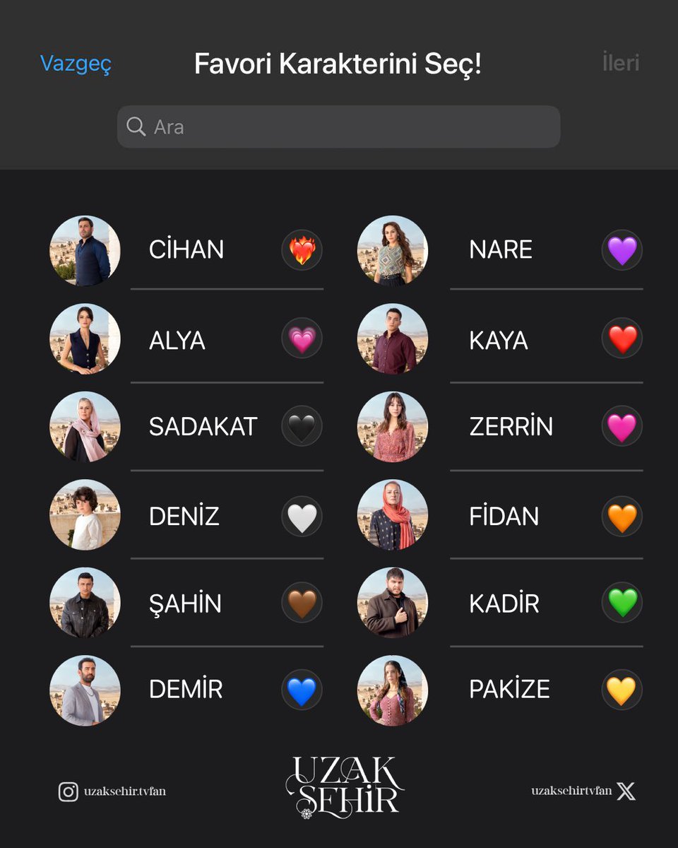 Senin favori karakterin kim? 🤩 #UzakŞehir