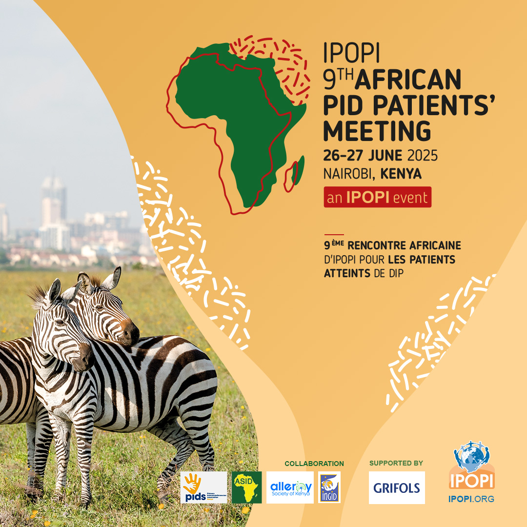 🌍 We’re looking forward to welcoming invited participants to our IPOPI Regional African PID Patients Meeting in Kenya!

 Stay tuned for updates from the event!

Visit to know more: ipopi.org/africa2025/

 #IPOPIAfrica2025 #IPOPI #ASID