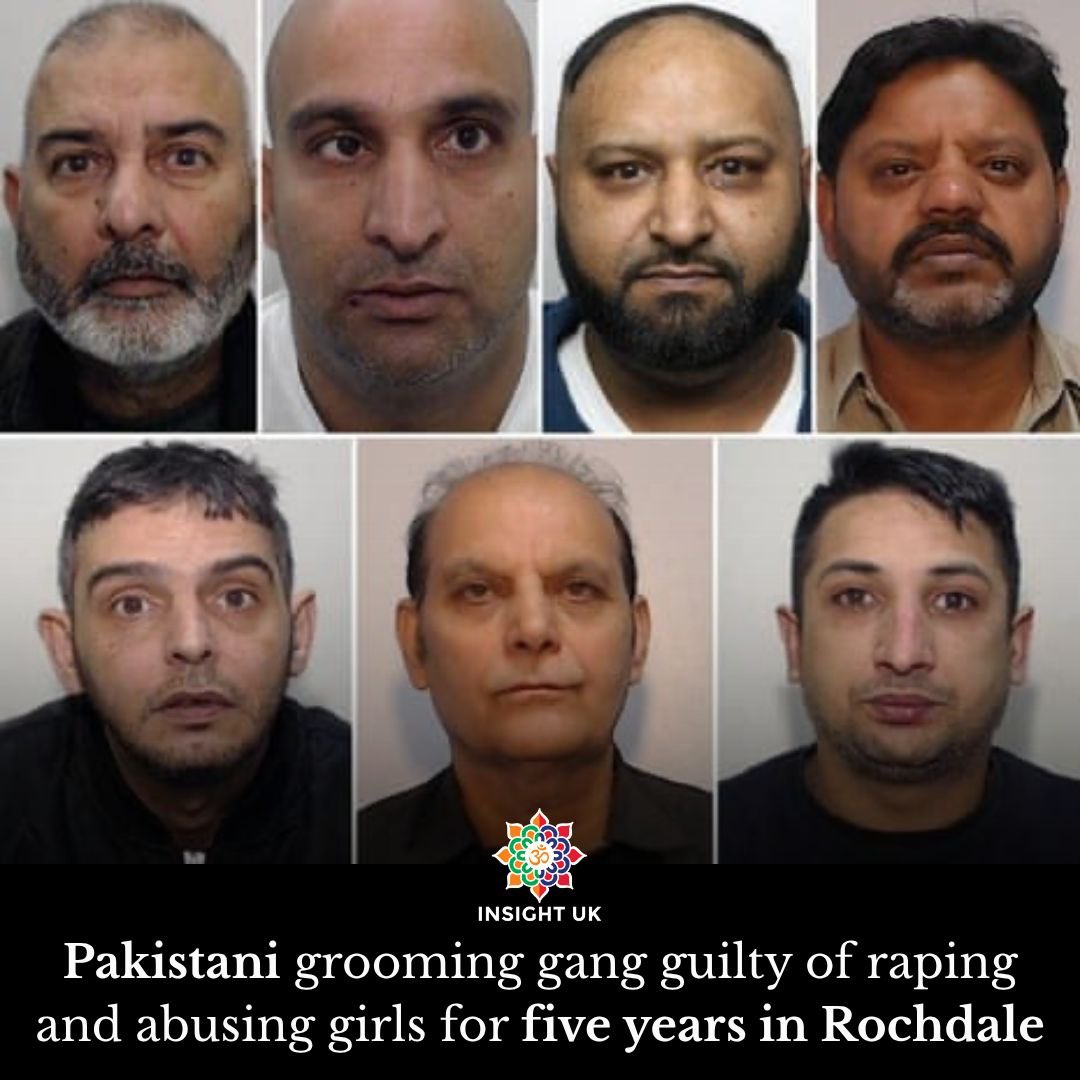 𝐑𝐨𝐜𝐡𝐝𝐚𝐥𝐞 𝐏𝐚𝐤𝐢𝐬𝐭𝐚𝐧𝐢-𝐌𝐮𝐬𝐥𝐢𝐦 𝐫𝐚𝐩𝐞 𝐠𝐚𝐧𝐠 𝐠𝐮𝐢𝐥𝐭𝐲 𝐨𝐟 𝐫𝐚𝐩𝐢𝐧𝐠 𝐚𝐧𝐝 𝐚𝐛𝐮𝐬𝐢𝐧𝐠 𝐠𝐢𝐫𝐥𝐬 𝐟𝐨𝐫 𝐟𝐢𝐯𝐞 𝐲𝐞𝐚𝐫𝐬

Groomed from the age of 13 and treated as "sex slaves", being expected to "have sex with Pakistani-Muslim men whenever