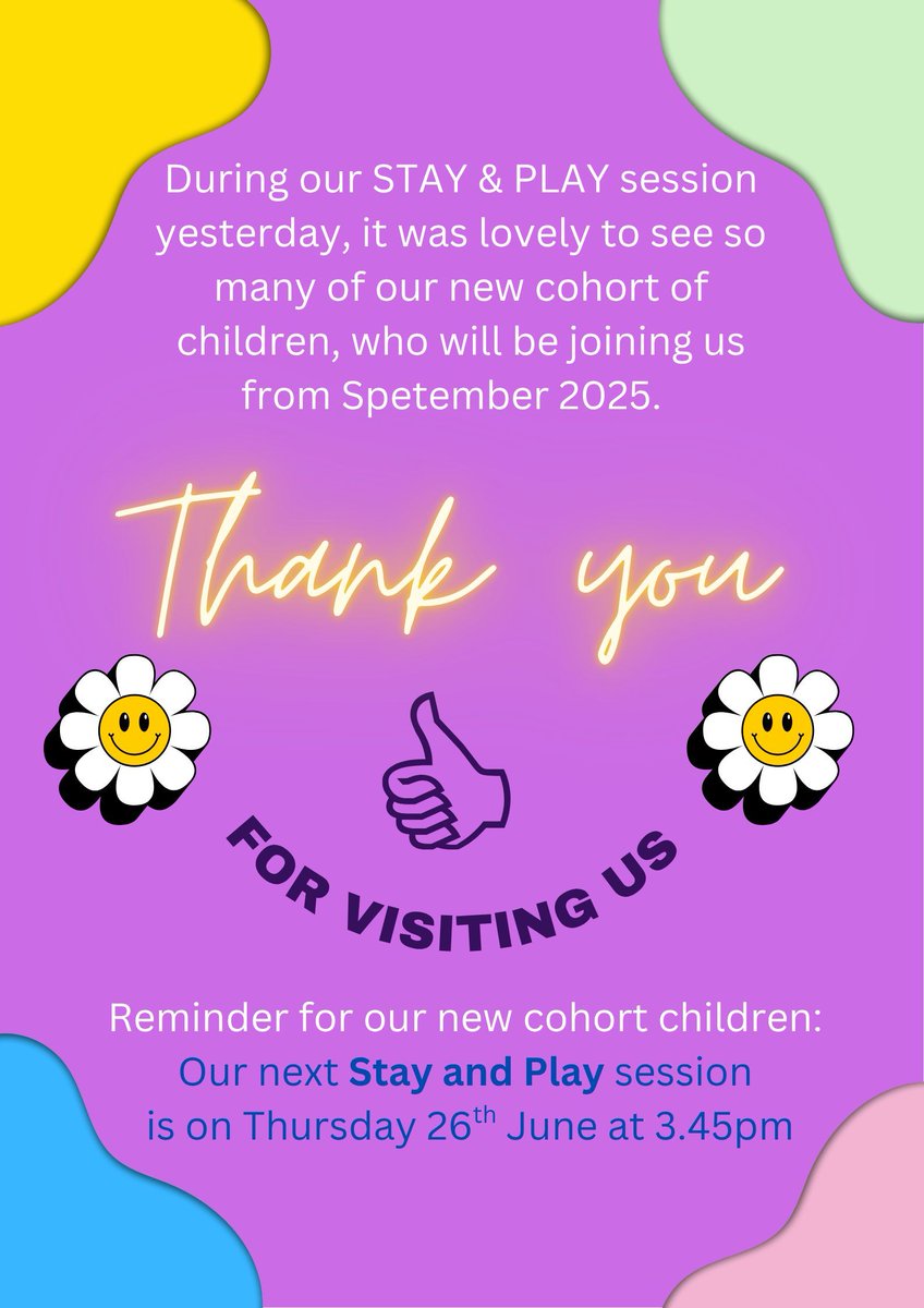 To all the new families who came to our Stay &amp; Play session yesterday. Thank you for visiting us. We hope that you enjoyed the session. What did your child enjoy doing?  Please leave a comment below. We look forward to seeing you again on Thursday 26th June.