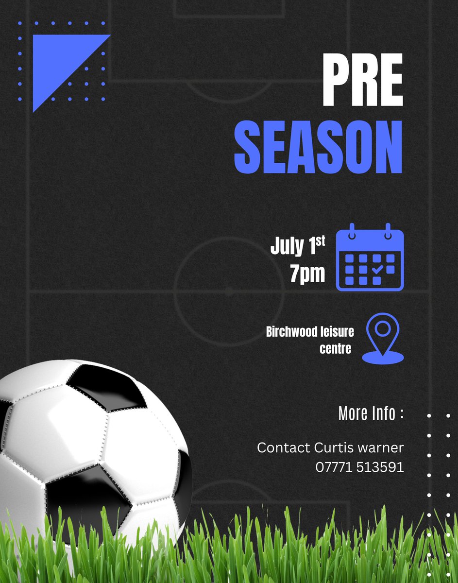 PRE SEASON

Our pre season starts on the 1st July at Birchwood leisure centre, anyones welcome to come down and get involved. Pre season fixtures will be announced in the coming days ⚽️⚽️⚽️