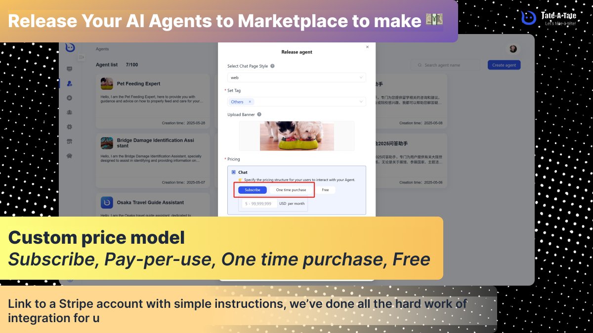 TateATate_AI's tweet image. 🙏Thanks to 500+ users who joined Tate last month
But 90% are stuck in beginner mode: basic Q&A bots
The pros are building AI agents that:
🧠Drag WHOLE Agent in Workflow- Skills, Parameters, Logic
💰Release Aents to Marketplace
🔧Link external APIs
#AIAgent #zerocode #workflow