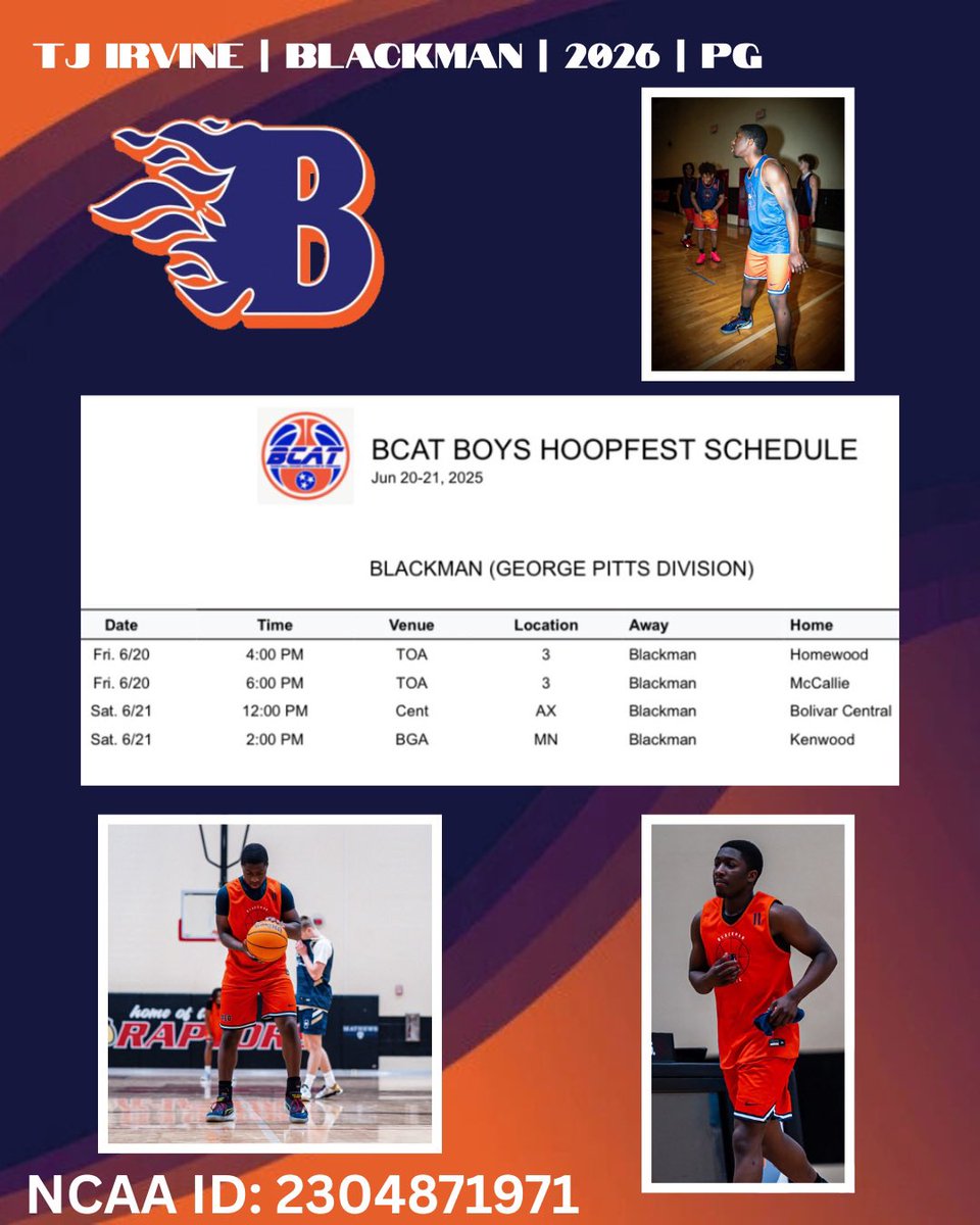 TJ Irvine (@tjirvine24) on Twitter photo Come check me out at <a href="/BCATHOOPS/">BCAT</a> here’s my schedule <a href="/BLAZE_HOOPS/">Blackman Basketball</a> <a href="/pumacoachkflow/">Puma Coach Flowers</a> <a href="/PrepHoops/">Prep Hoops 🏀</a> <a href="/PrepHoopsTN/">Prep Hoops Tennessee</a> Come check me out at <a href="/BCATHOOPS/">BCAT</a> here’s my schedule <a href="/BLAZE_HOOPS/">Blackman Basketball</a> <a href="/pumacoachkflow/">Puma Coach Flowers</a> <a href="/PrepHoops/">Prep Hoops 🏀</a> <a href="/PrepHoopsTN/">Prep Hoops Tennessee</a>