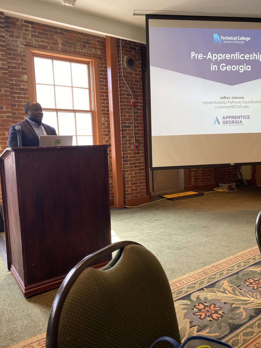 NCCAWBL's tweet image. Rams are everywhere! Got to hear my @Newton_High former student Jeffrey Johnson present @GACTE Conference today. He is an apprentice coordinator for TCSG. Businesses get plugged in to pre-apprenticeships. Ask a @GeorgiaWBL1 coordinator how. @NewtonCoSchools @NCCA_Covington