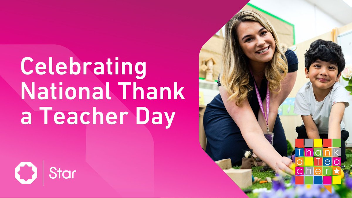 Star Academies (@staracademies) on Twitter photo It's National #ThankATeacherDay!🌟
A huge shoutout to all the incredible teachers and support staff in our schools across the UK - your passion and dedication makes a world of difference.
Thank you for everything you do, today and every day.
#WeAreStar
<a href="/UKThankATeacher/">Thank a Teacher UK</a> It's National #ThankATeacherDay!🌟
A huge shoutout to all the incredible teachers and support staff in our schools across the UK - your passion and dedication makes a world of difference.
Thank you for everything you do, today and every day.
#WeAreStar
<a href="/UKThankATeacher/">Thank a Teacher UK</a>