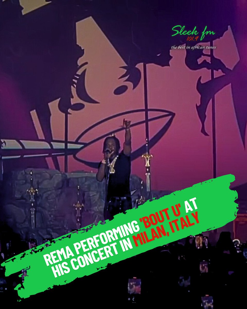 fm_sleek's tweet photo. Rema performing 'Bout U' at his concert in Milan, Italy

#sleekentertainment #SleekFM #sleek1019fm #sleekupdates #milanoconcerts #rema #heisrema #concerts https://t.co/LDCZ97KgdE