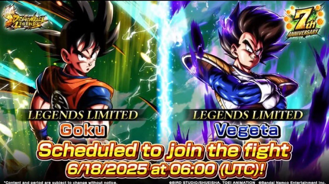 RequiemDiamond's tweet photo. LIKE AND RETWEET TO PULL LEGENDS LIMITED GOKU OR VEGETA IN YOUR MULTI SUMMONS IN 300 CC!!!!!! https://t.co/7jjs6Vjlbk