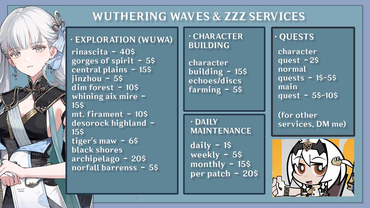 istarothist's tweet image. genshin, hsr, wuwa & zzz piloting services 𐙚
too tired or busy to keep up with your favourite games? fear not! my services can help you out 𝜗𝜚⋆₊˚
DM or fill up form to avail
˙⋆✮forms.gle/6sNJbhfyUPqxjD…
#genshinpilot #hsrpilot #wuwapilot #zzzpilot