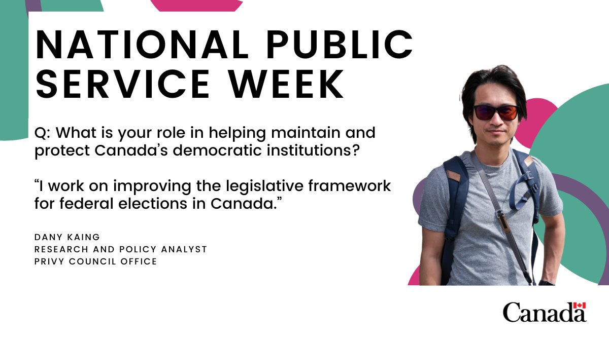 CdnDemocracy's tweet image. Today’s #DemocracyDefender: Dany Kaing, Research and Policy Analyst for the Democratic Institutions Secretariat at PCO, who works on improving the legislative framework for federal elections in Canada. #NPSW2025
