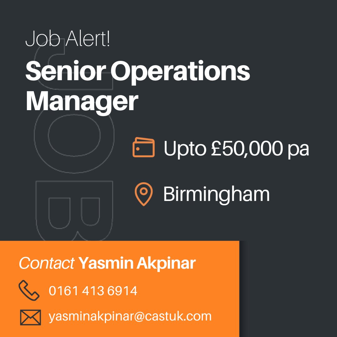 Cast_UKjobs's tweet image. 👉Recruiting Senior Operations Manager - Birmingham
An established and well-regarded distribution business is seeking an experienced Operations Manager to oversee its Birmingham site. 
Read more info here: bit.ly/4jVln1v 

#LogisticsOperations #LogisticsRecruitment