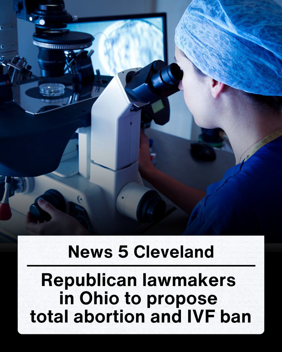 Ohio Republicans want to ban reproductive rights— outlawing IVF and IUDs and charging women who have abortions with homicide. 

Ohio voters overwhelmingly approved abortion in 2023 and now dangerous Republicans are openly going against what voters want.
news5cleveland.com/news/politics/…