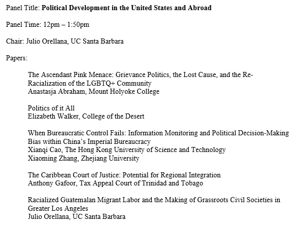 SPSAnews's tweet image. Wondering what to do over the lunch hour? Join #SPSA2025 for panels on Political Development and Public Opinion!