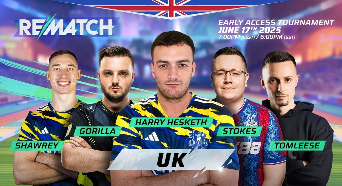Time for some <a href="/PlayRematch/">Rematch</a> early access with the 🐐 team - 6pm on my Twitch!

Download the game here - bit.ly/TomLeese_Remat… 

#RematchEAT #Ad