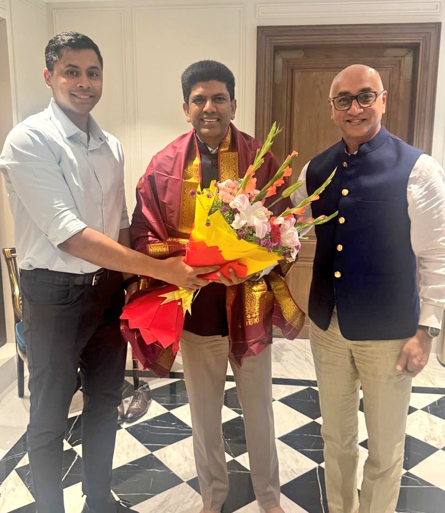 Met Dr. Chandra Sekhar Pemmasani garu, Hon. Union Minister of State for Rural Development &amp; Communications, along with Vikram Gourineni, Executive Director, Amara Raja Energy &amp; Mobility Ltd. His impactful leadership over the past year has driven significant progress in rural