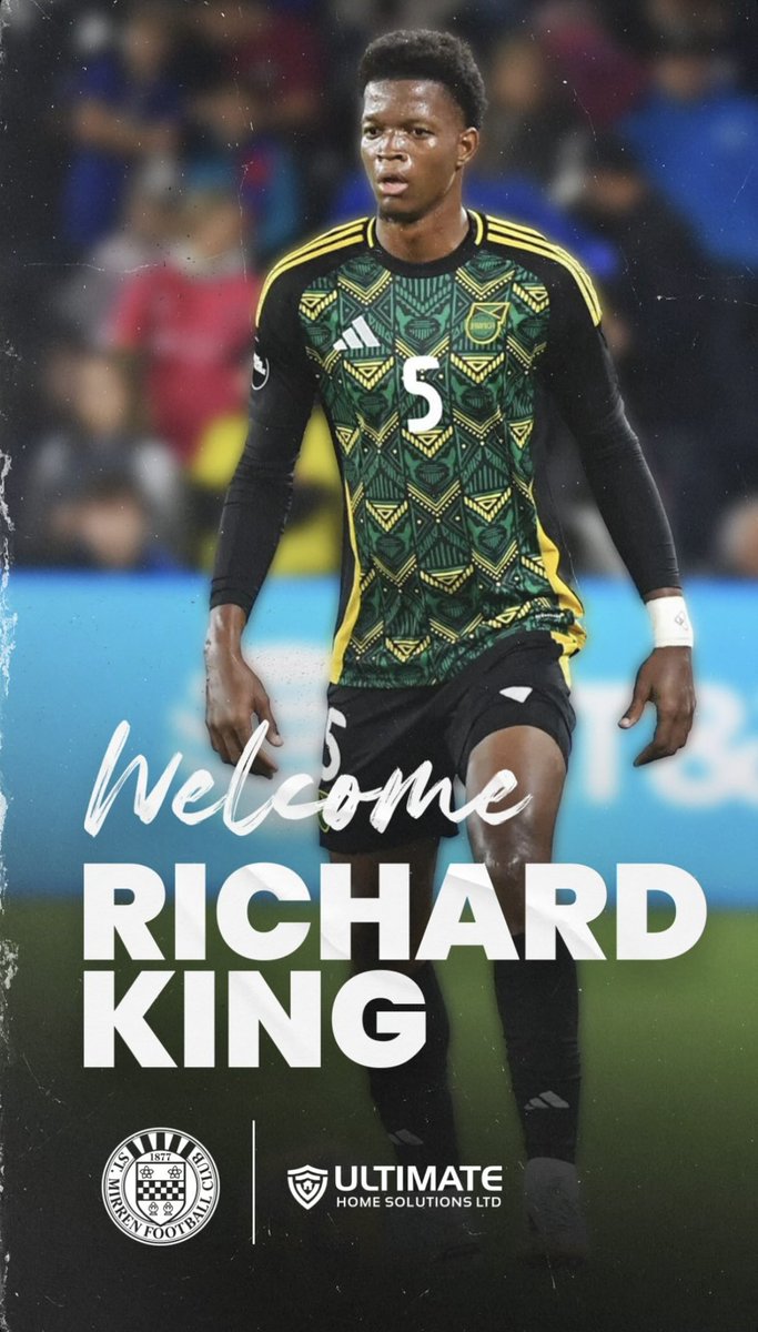 Jamaican central defender Richard King completes his move to St. Mirren in the Scottish Premiership. 23-year-old King has been a standout for the Reggae Boyz and helped lead Cavalier to a second successive Jamaica Premier League title this past season. 

Congrats Richard 🥳🥳🥳