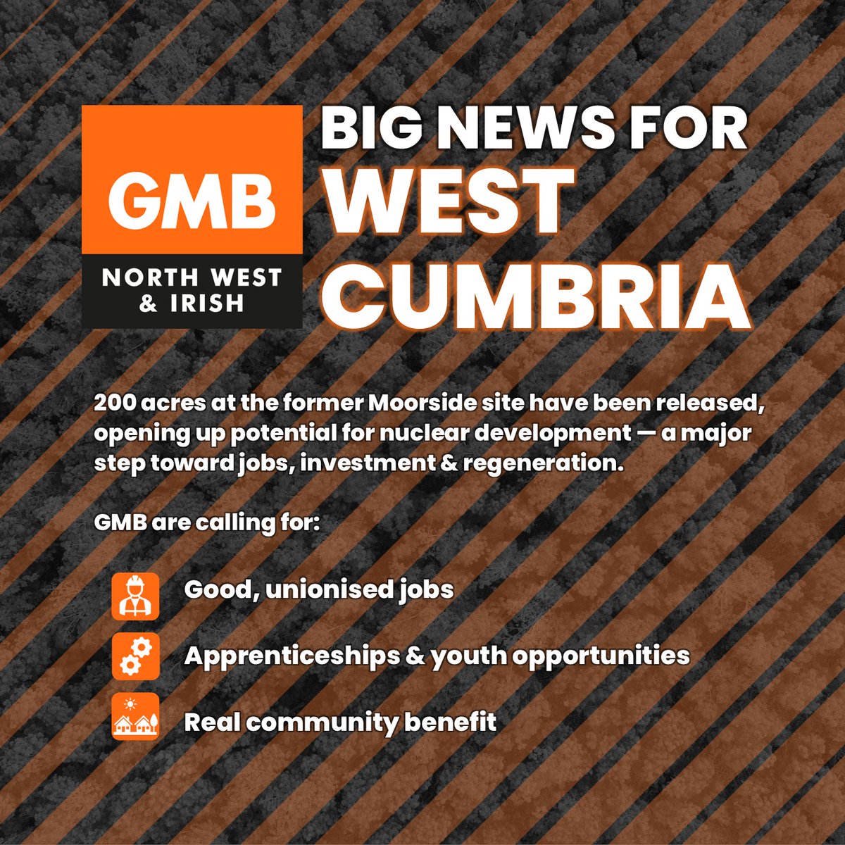 GMBNWI's tweet image. 🚨 Big news for #WestCumbria!
200 acres at the former Moorside site released for potential nuclear development — a huge step for jobs, investment & regeneration.
GMB says:
✅ Union jobs
✅ Youth opportunities
✅ Real community benefit
🗣️ “Once-in-a-generation chance” – Fran…