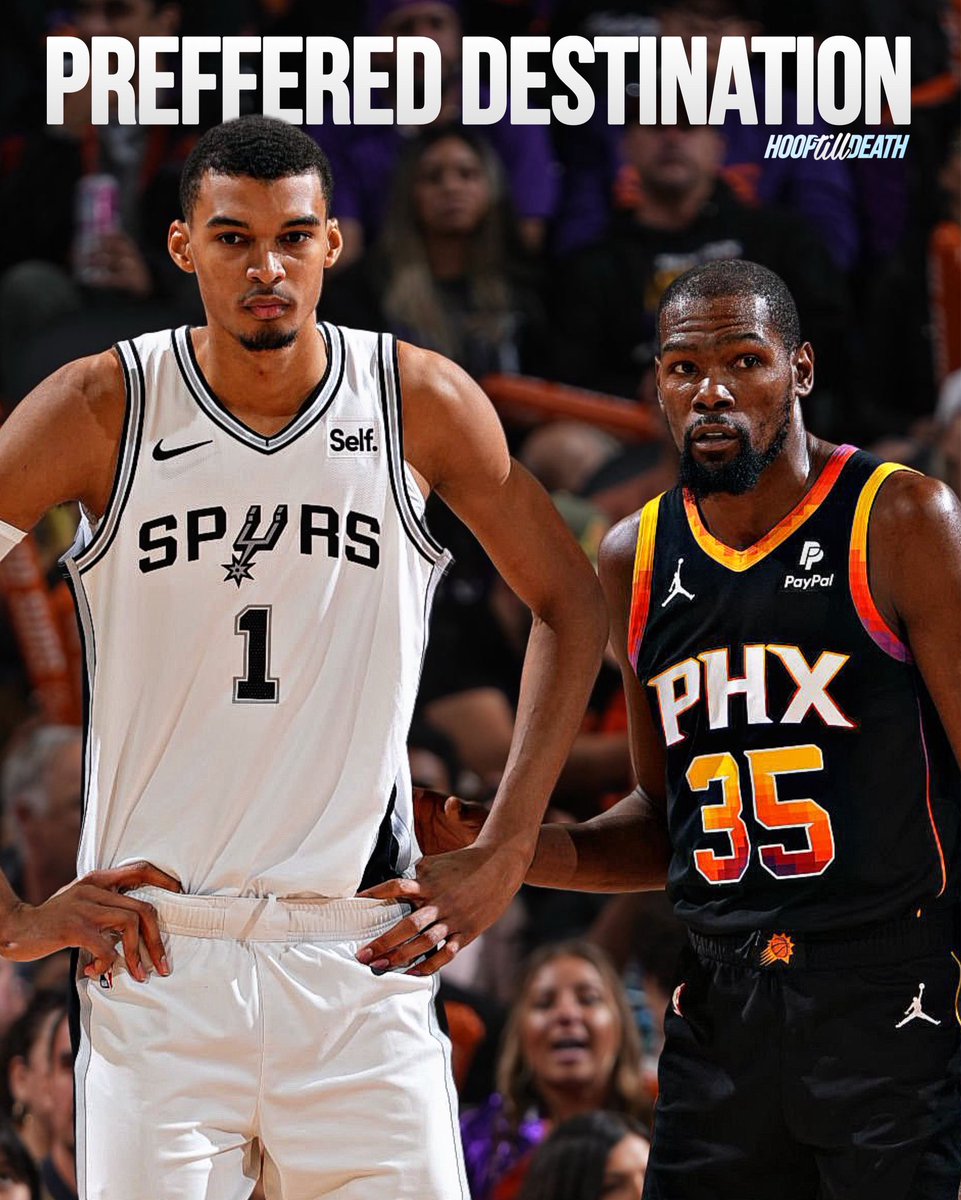 hooptilldeath's tweet image. League Sources have informed the @TheAthletic Kevin Durant has three teams on his list of preferred destinations; San Antonio, Miami, and Houston. Specifically the Spurs. Additionally it has been reported the Suns have “no leverage” in trade talks and have to reduce their asking…